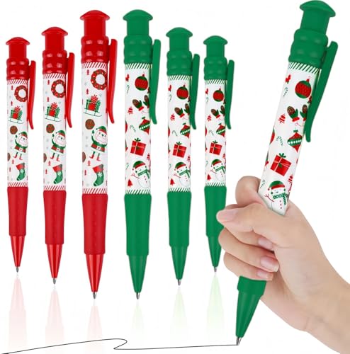 LATERN 24 Pièces Jumbo Stylos à Bille de Noël, 19CM Grand Stylo à Bille Stylo Rétractable Géant Mignon Design Dessin Animé pour Noël Fêtes Étudiants...