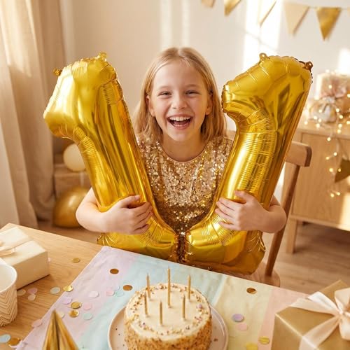 Image of YPSelected 32 Inch Large Foil Helium Number Balloon Birthday Wedding Party 0-9 (Gold, 1)