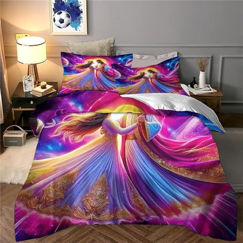 Parure de lit Jésus en microfibre premium 260x220 cm avec finitions soignées - 4