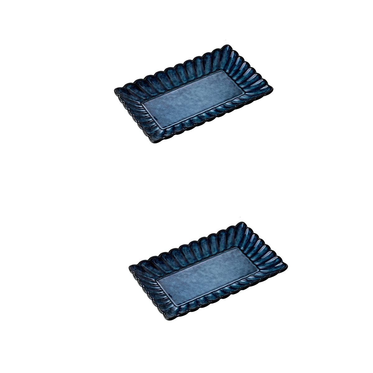 Assiettes à dîner de Poisson rectangulaires, Assiettes à dîner de Style Japonais, Assiettes à Sushi en céramique, 2 pièces/20 cm，8Inch