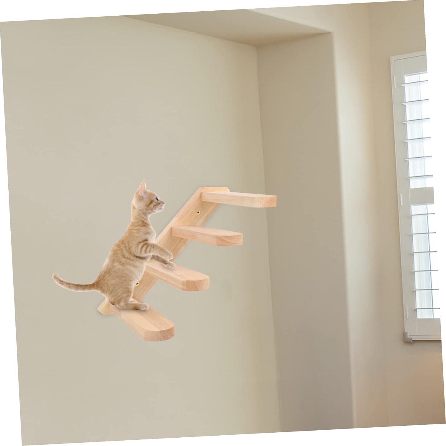 Milisten Wall Mounted Cat Platform Solid Wood Cat Climbing Board Wall Steps for Safe Climbing and Resting