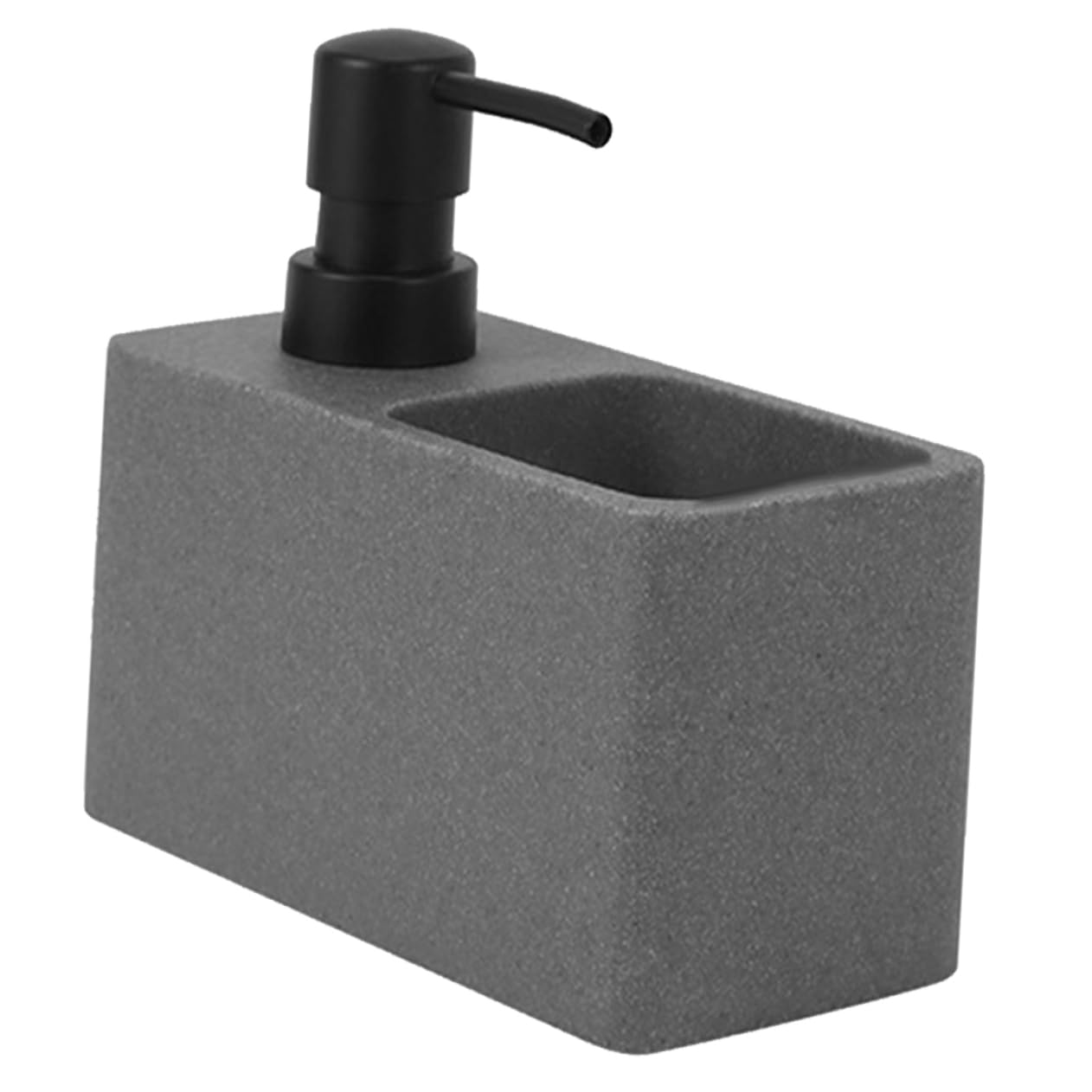 BESTYASH Distributeur de Liquide avec Support pour Éponge Distributeur de Cuisine Pratique et Élégant avec Rangement pour Éponge Gris