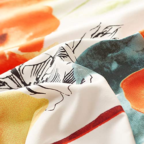 Fire Kirin Floral Duvet Cover Set With Soft Lightweight Microfiber 1 Duvet Cover And 2 Pillowcases, Colorful Flower Pattern Bedding Sets Comforter Cover (King) #TOP4