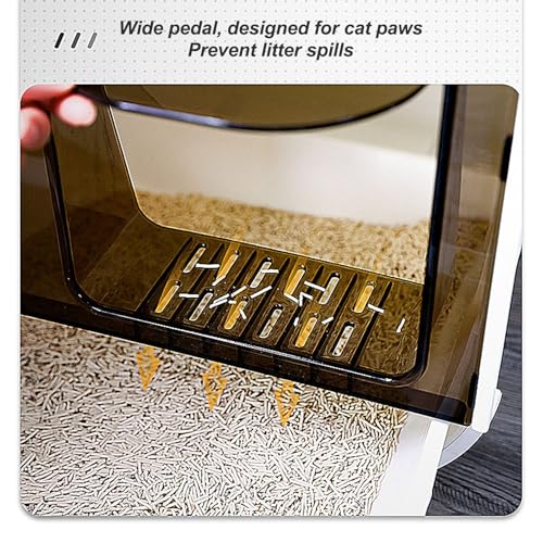 Caja de arena cerrada para gatos grande con control de olores miniatura 3