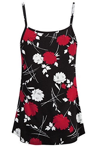 Bepei Womens Summer Basic Tops,Happy New Year 2023 Loose Casual Pleated Flowy Sleeveless Camisole Tank Black Red M #TOP1