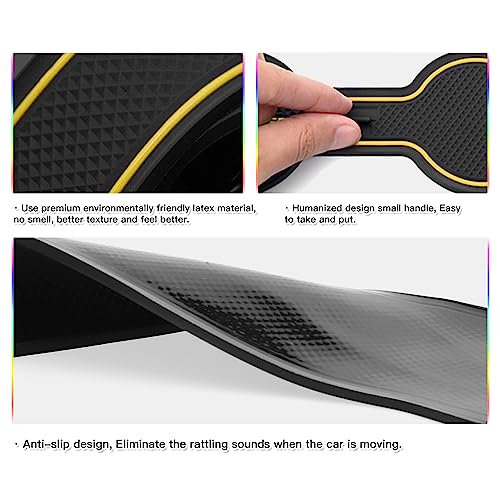Image of SKTU 2024 2025 2026 Chevy Trax Door Slot Mat for 2024 2025 2026 Chevrolet Trax (LS,1RS,LT,2RS,ACTIV) 14PCS Fit Door Compartment Cup Center Console Liners (Yellow)