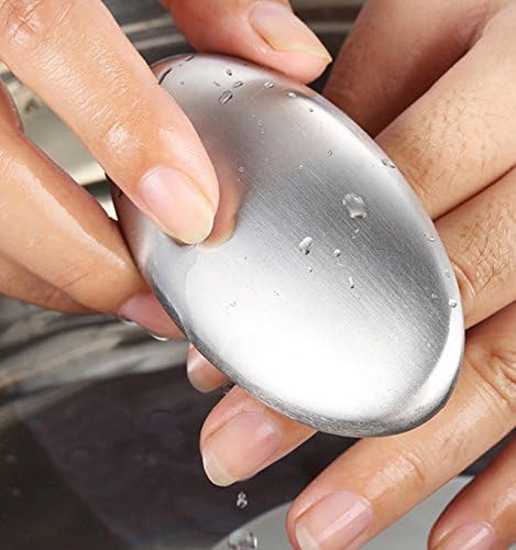 Stainless Steel Soap Kitchen Bar Case with Stand Holder Smell Odor Remover Removal Eliminator Magic Soap for Hand Dish Shower Body Armpit Eliminating Kitchen Smells like Egg Fish Garlic Onion