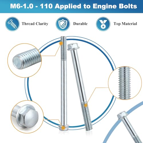 Image of Minho Motorcycle High Strength Grade 8.8 Metric Flanged Hex Bolts M6-1.0 - 110