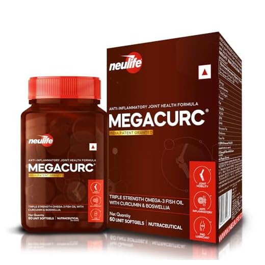 Neulife MEGACURC® Nano-Curcumin + Triple Strength Fish Oil with 10X Boswellia Power - Advanced Joint Support - High Absorption Formula - 60 Softgels - Omega 3, Anti-Inflammatory Supplement