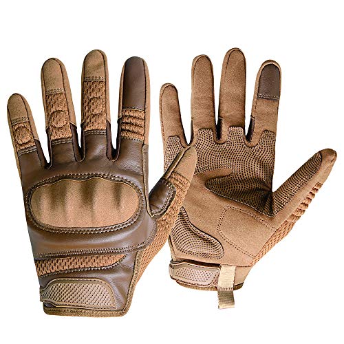 Mortorcycle Gloves for Men Full Finger Touch Screen for Outdoor Shooting Airsoft Paintball Climbing Coyote X-Large