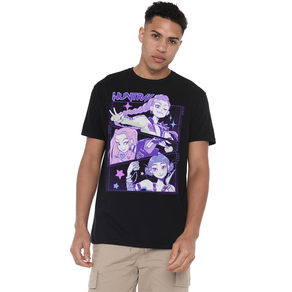 K-Pop Demon Hunters - Anime Huntrix Huntr/X Unisex T Shirt, Black, X-Large
