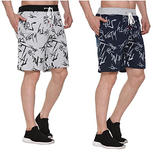Image of Men's Cotton Sports Shorts with Zipper Pocket (Pack of 2)