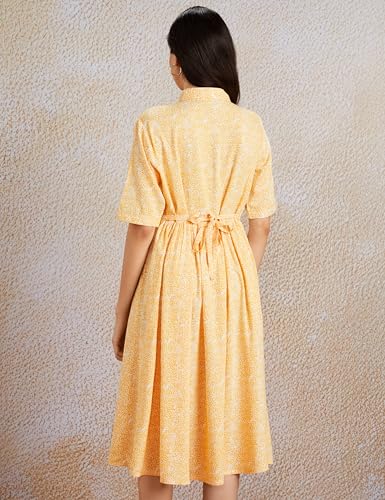 Image of Amazon Brand - Symbol Women Rayon Fit and Flare One Piece Midi Length Dress (Available in Plus Sizes)