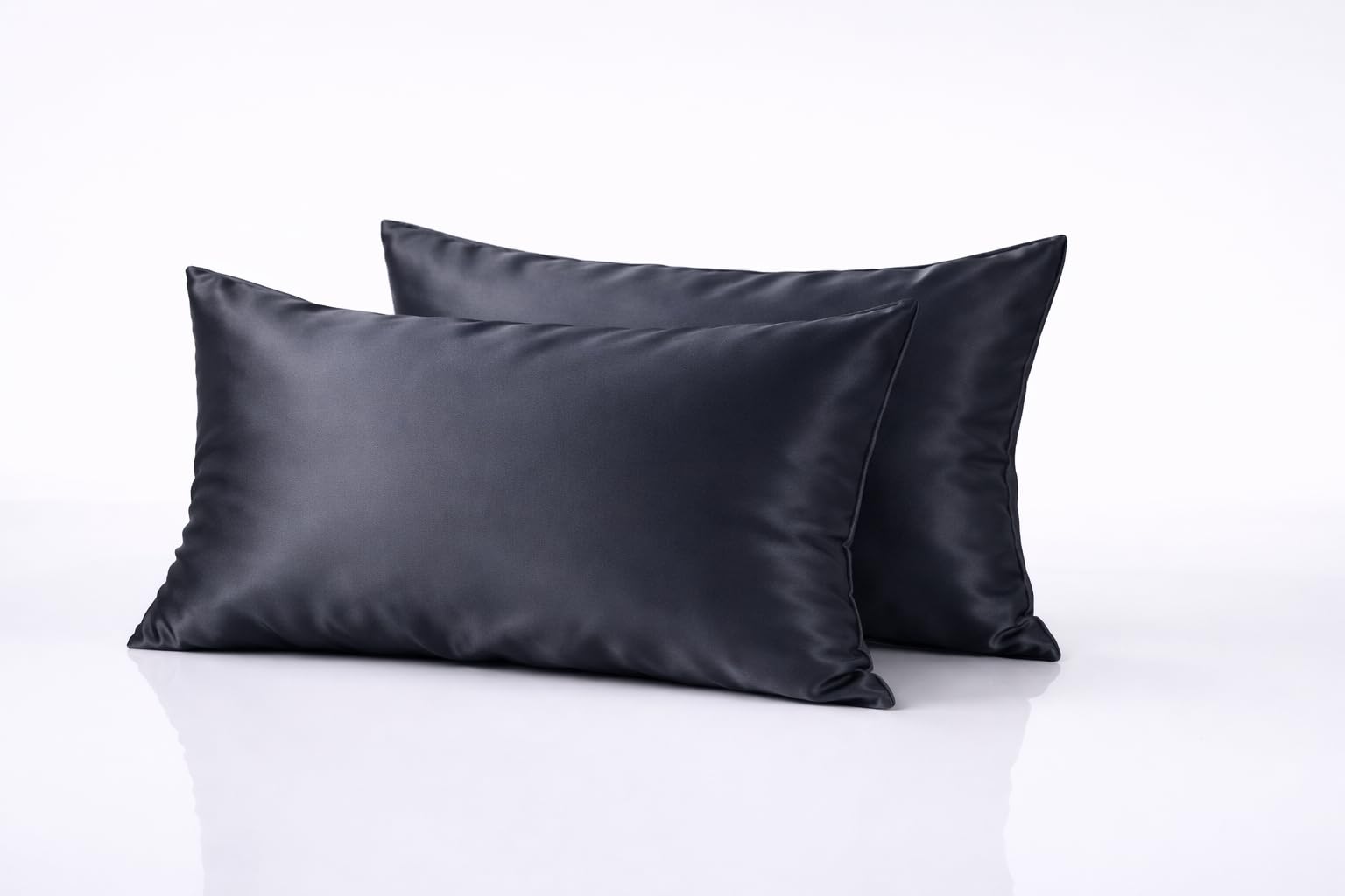 Satin Pillowcases Set of 2 – 20x36 Inch (50x90 cm) Silk-Like Pillow Covers for Hair and Skin | Luxury Smooth Soft Satin Pillow Case | Anti-Frizz | Zipper Closure | Glossy Dark Grey-image-32