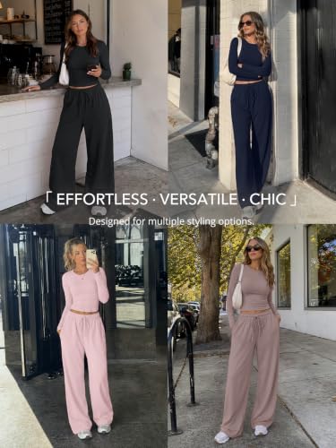 Image of Trendy Queen Women's 2 Piece 2026 Fall Fashion Lounge Set with Pockets