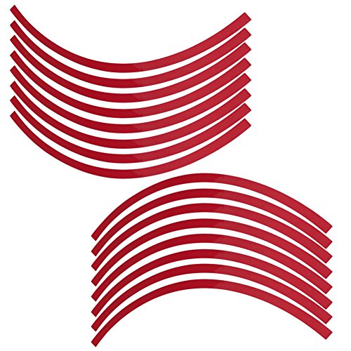 Tiras adhesivas universales para llantas de coche de color rojo reflectante 3
