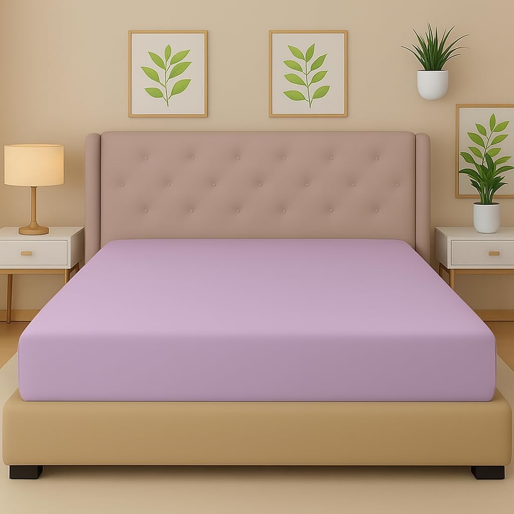 Nightzone Lilac Night Zone Flannelette Fitted Sheets 100% Brushed Cotton 25 Cm Deep Fitted Bed Sheet (, Single)
