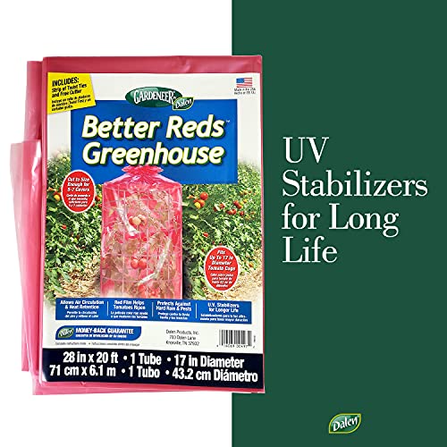 Dalen Better Reds Greenhouse – Breathable Cover Perfect for Tomatoes – Easy DIY Installation – Protects Plants Against Pests and Harsh Weather – Twist Ties and Cutter Included – 28in x 20ft - Thumbnail 3