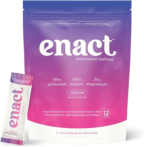 Mezcla de bebidas en polvo de electrolitos, electrolitos formulados por médicos para soporte de POTS, alto contenido de sodio, sin edulcorantes