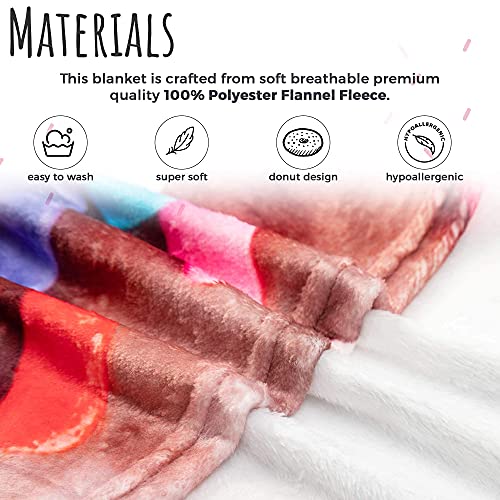 Donut Blanket, Soft Round Chocolate Donut Throw Blanket 60 Inches In Diameter For Kids. Fun Gifts For Family And Friends #TOP7