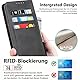 Handyhülle für Samsung Galaxy S21 5G Hülle mit Panzerglas Schutzfolie, Schutzhülle S21 Leder Wallet Kartenfach Standfunktion Stoßfest Klapphülle Hüllen Galaxy S21 6.2 Zoll Case Klappbar (Schwarz)