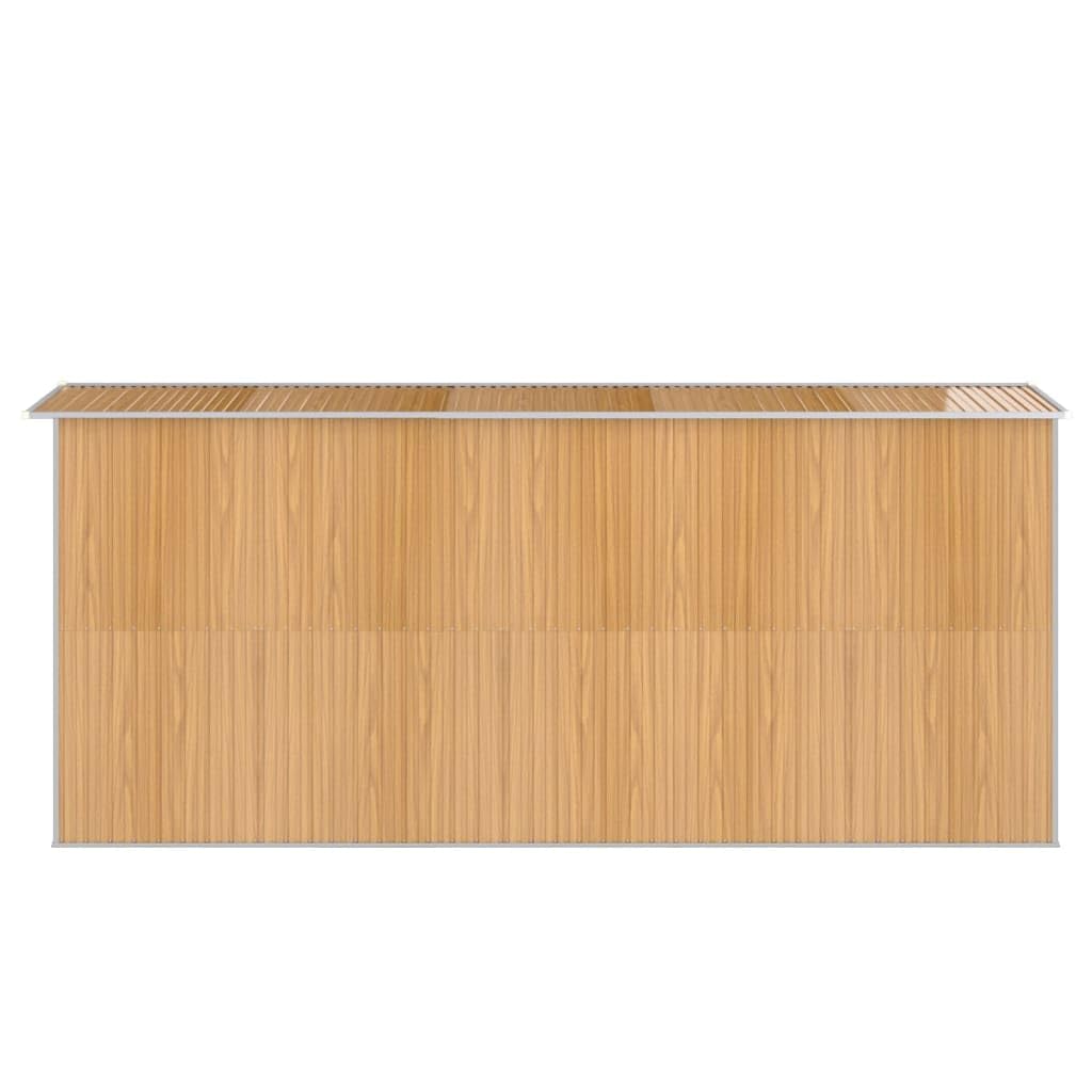 Générique Abri de Jardin Marron Clair 192x440x223 cm Acier galvanisé,Maison & Jardin,Pelouses & Jardins,Vie en extérieur,Structures extérieures,Cabanes & abris de Jardin,3147474