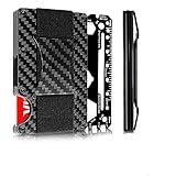 tessa USA Carbon Fiber Minimalist Slim Wallet, Credit Card Holder for Men, Money Clip Cash Strap Wallet