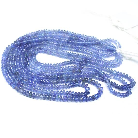 Perles tanzanite naturelle lisses LKBEADS de 4,5mm pour espacement régulier