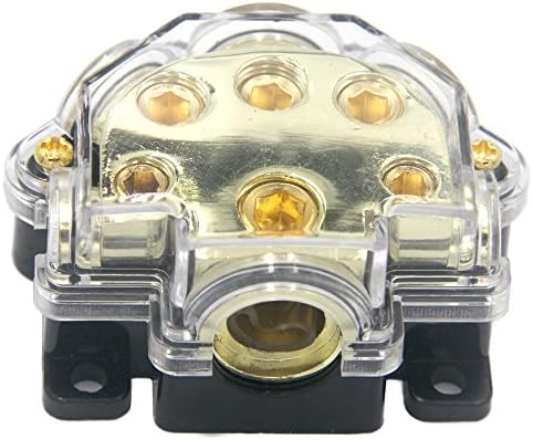 ZOOKOTO Car Vehicle Audio 5 Way Out Power Ground Distributor Block Fuse Holder ( Five Way)