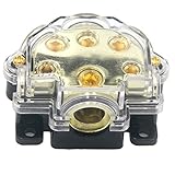 ZOOKOTO Car Vehicle Audio 5 Way Out Power Ground Distributor Block Fuse Holder ( Five Way)