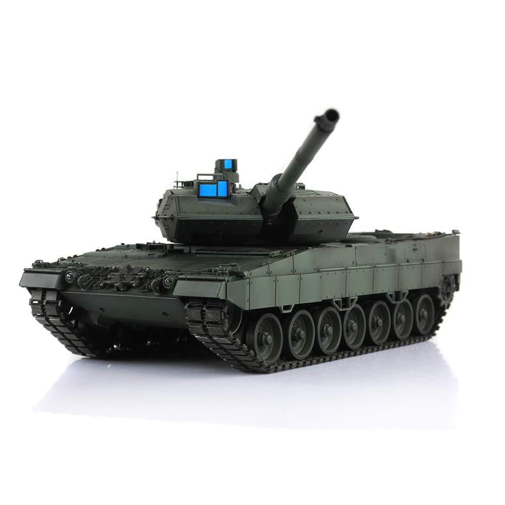 1/16 Henglong FPV 7.0 Leopard2A6 RTR RC Tank 3889 Metal Tracks Barrel Recoil Hobby adulto
