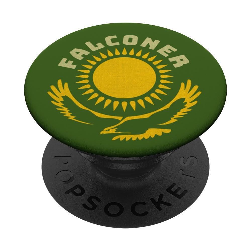 Kazakh Flag Based Falconry Life Design for Falconers PopSockets Swappable PopGrip, Black