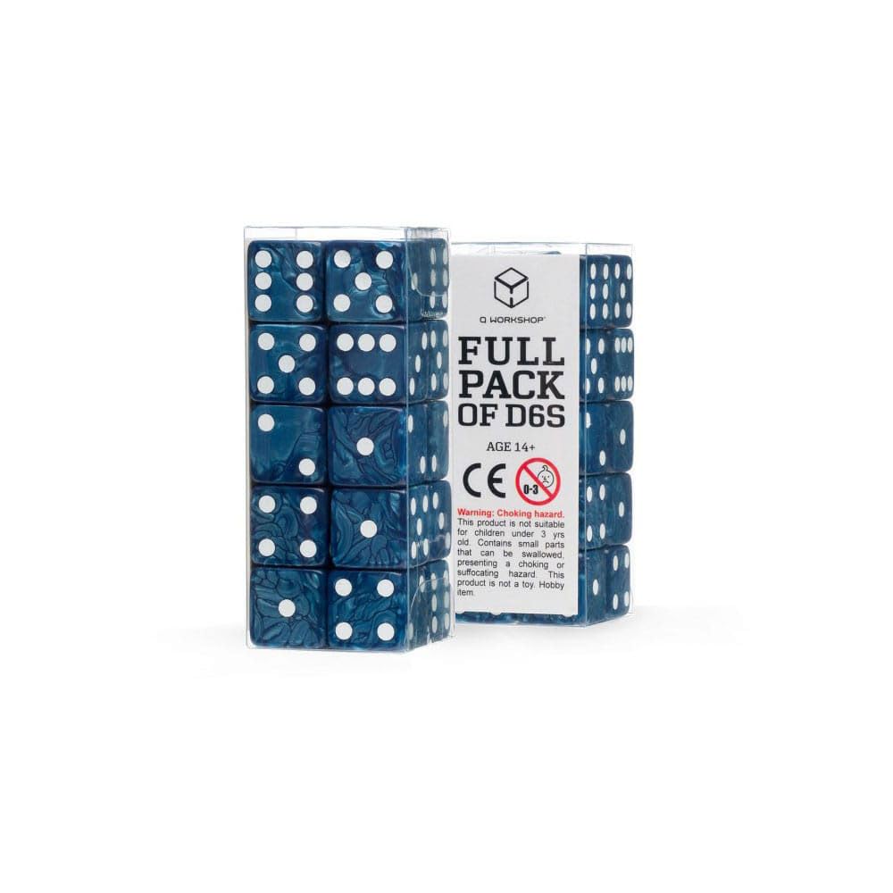Full Pack of D6s: Cobalt&White