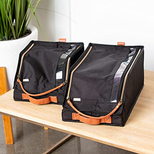 Cap Storage Box | Travel Baseball Cap Box | Cap Organizer Bag | Collapsible Travel Hat Boxes For Women & Men | Closet Organizer W Lid | Dust Cover Baseball Caps Snapback (Black, Small) #TOP4