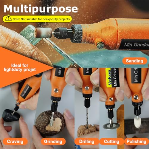 Image of Verilux Mini Cordless Rotary Tool Kit,Mini Drill Machine with 5 Speeds & USB Charging with 58 Accessories,3.7V Power Rotary Tool for Sanding,Polishing,Drilling,Etching,Engraving,Carving,DIY Crafts