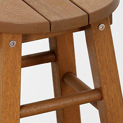 Furinno TIOMAN Butacos de Exterior para Bar, Juego de 2, Asientos de Madera Maciza con Reposapiés, Altura 23.8 pulgadas, Capacidad 100 kg, para Patio, Jardín, Porche, Isla de Cocina, Bistró miniatura 6