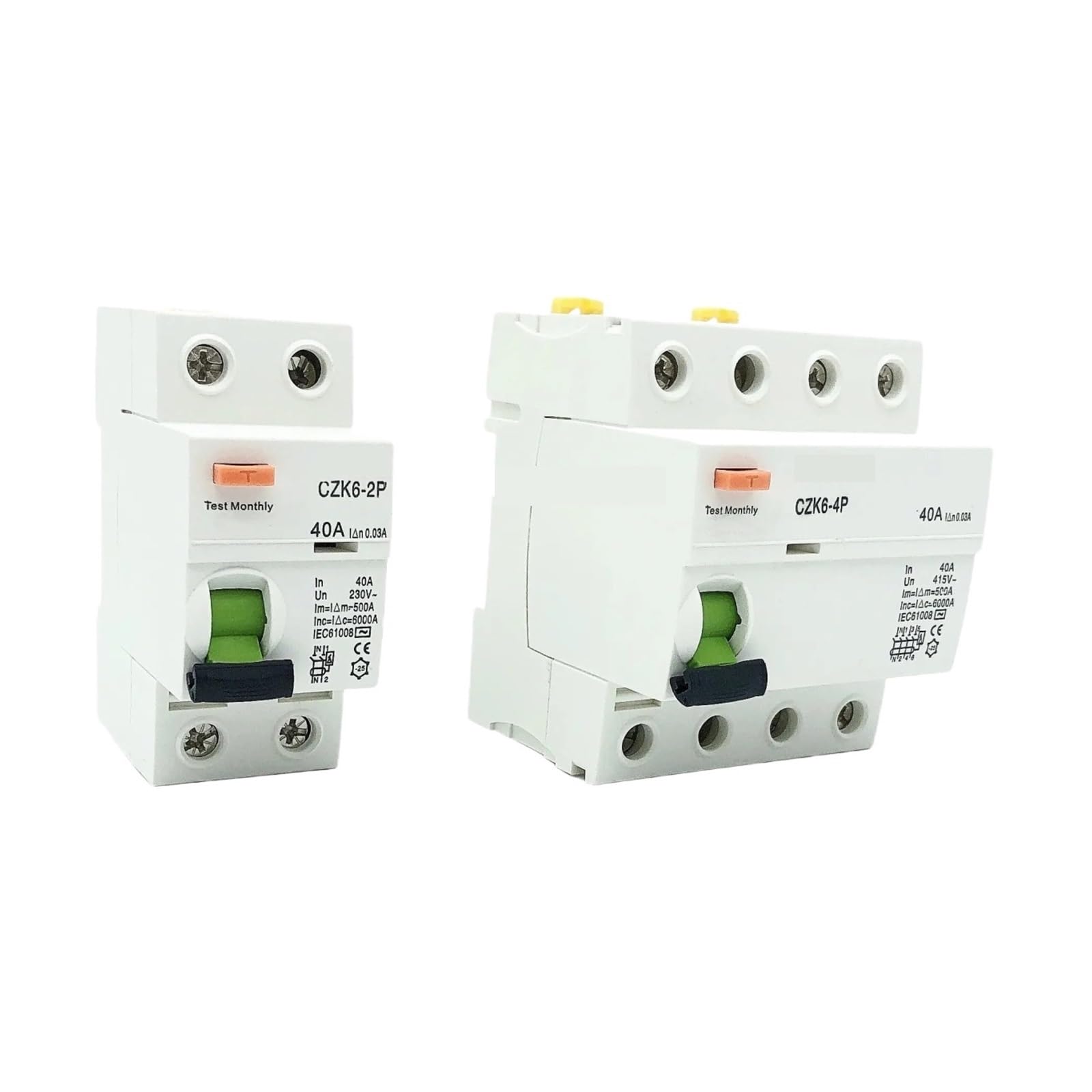 Disjoncteur électromagnétique 2 pôles 16A 30mA protection fuite terre AC2P - 4