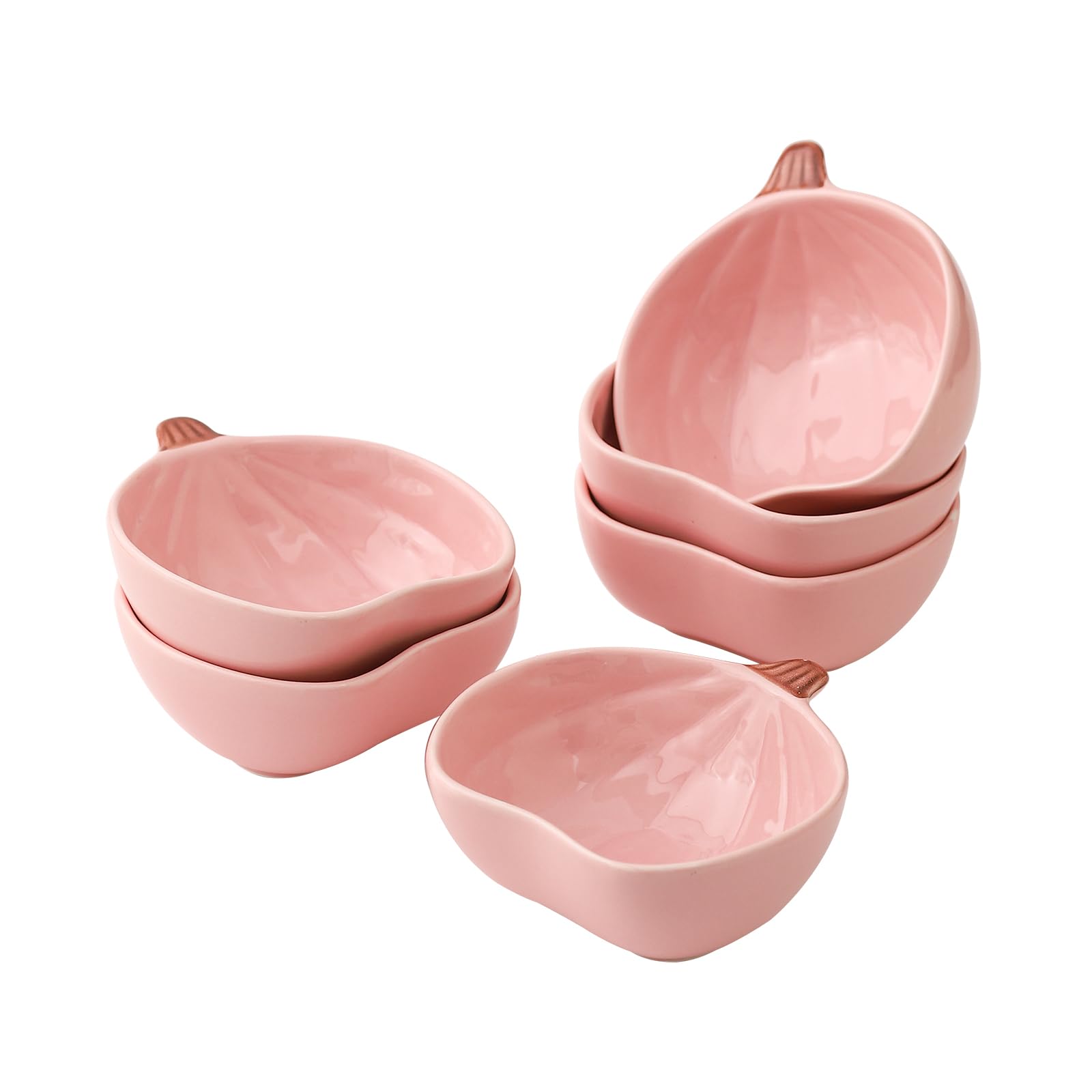 Ramequines de calabaza de 6 onzas, aptos para horno, juego de ramequines de cerámica para hornear crema brulee, soufflé, pudín, cuencos pequeños con forma de calabaza para servir salsas,