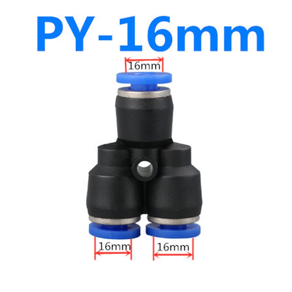 ezqnirk 1PCS Pipe Fittings Plastic Pneumatic Connector Fitting Quick Push for Air Water Connecting,PY-16