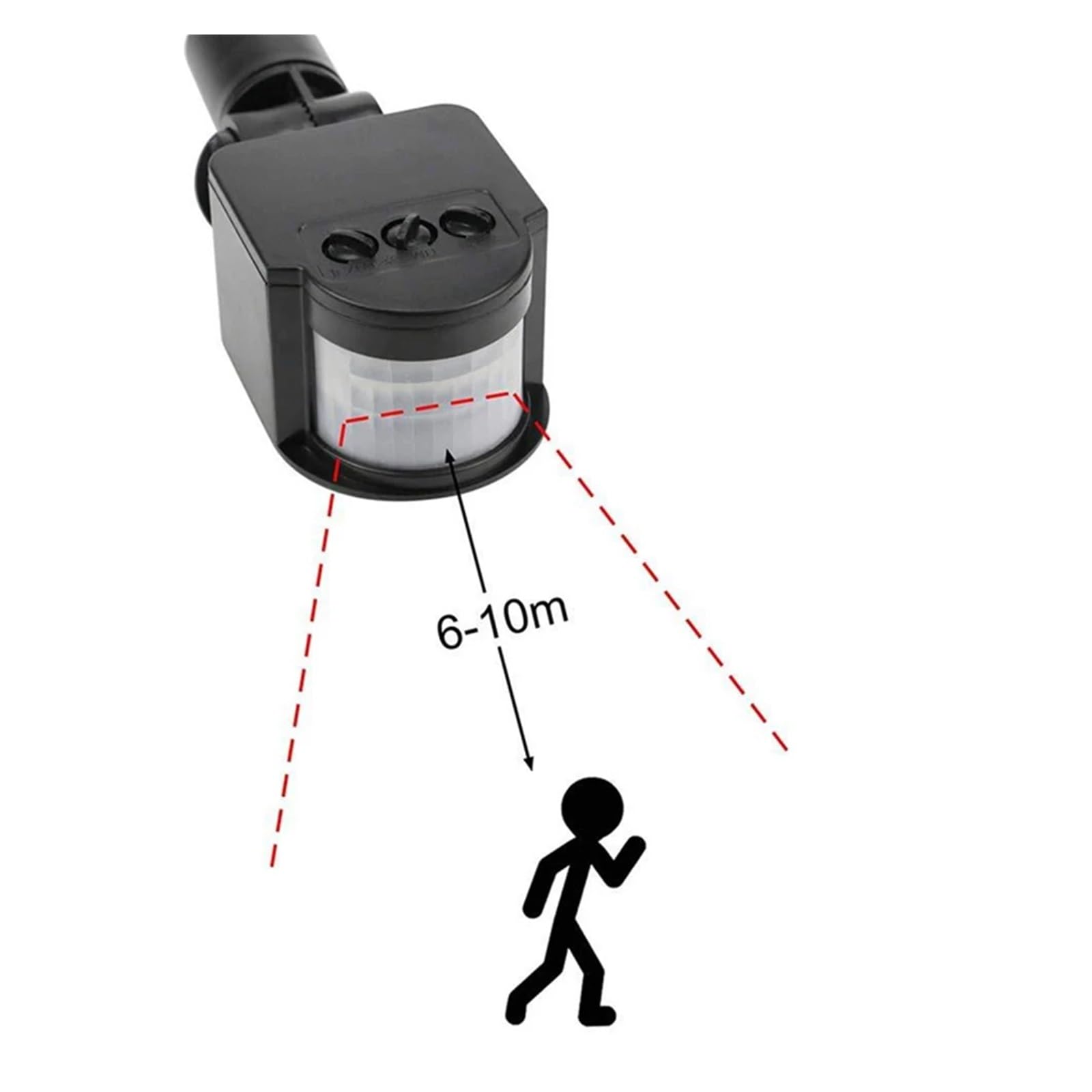 Sensor de Movimiento LED 85-220 V, Detector PIR infrarrojo automático, Temporizador Montaje en Pared, Interruptor luz con Sensor 220 voltios for Exteriores
