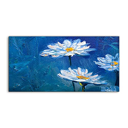 Tableau acrylique 120x60cm nature fleurs marguerites pour décoration salon et chambre