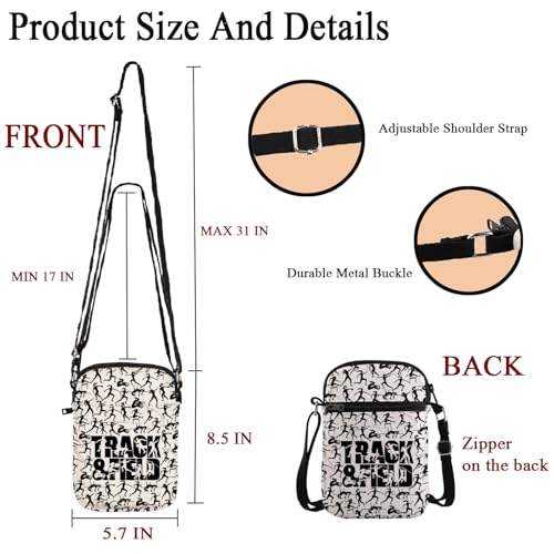 POFULL Track Field Shot Put Lover Gift Runner Athlete Gift Track and Field Crossbody Bag2