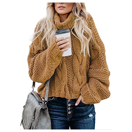 Dokotoo Womens Winter Fall Warm Chunky Turtleneck High Neck Balloon Long Sleeve Cable Knit Sweaters Pullover Jumpers Yellow XL