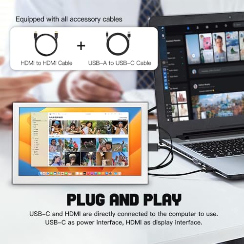 Image of Small Monitor 7 inch 1024x600 IPS Capacitive Touch 7 inch HDMI Wide Screen Portable LCD Display with Speakers for Raspberry Pi Laptop White