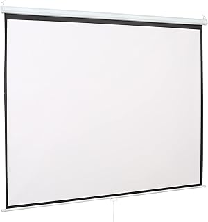 HOMCOM Schermo da Tavolo Professional Mini Screen 120 Pollici Formato 16:9/4:3 Schermo da Proiezione Compatto 251.8 × 8.6 × 7 cm Bianco e Nero