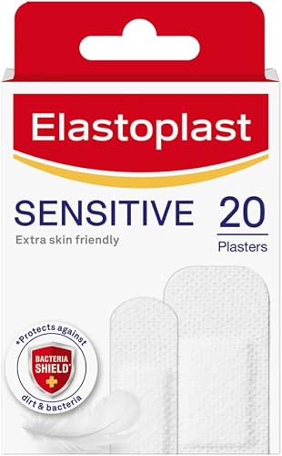 Elastoplast Sensitive Hypoallergenic Plasters, Plasters for Painless Removal, Soft and Breathable Fabric Plasters, Sensitive Plasters, 20 strips