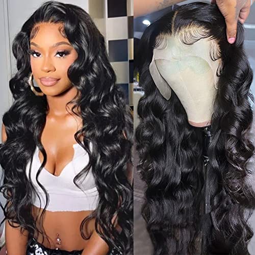 CYNOSURE Hair Body Wave Lace Front Wigs Human Hair with Baby Hair 13x4 Pre Plucked Human Hair Wigs for Women (22, 220%)