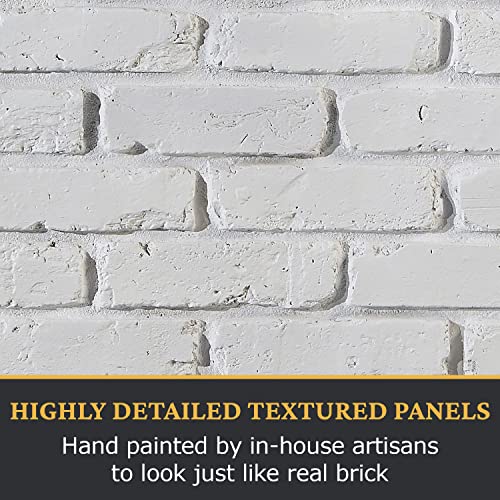 High-Density Polyurethane Brick Wall Textured Panels for Interior and Exterior Decor | Old Medford | 47" L x 32" H x 1" D | 3-Panels | Iceberg