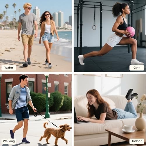 Image of Barefoot Socks Shoes for Women Men | Wide Toe Box, Zero Drop Feel, Slip-On Sock Fit, Durable Rubber Sole, Removable Insole, for Gym, Beach, Travel, Outdoors