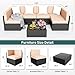 Pamapic 7 Pieces Outdoor Sectional Furniture，Wicker Patio sectional Furniture Sets，All-Weather Rattan Sectional Sofa Conversation Set with Coffee Table and Washable Couch Cushions Covers